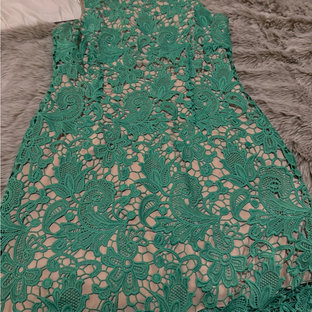 Elegant Green Lace Dress